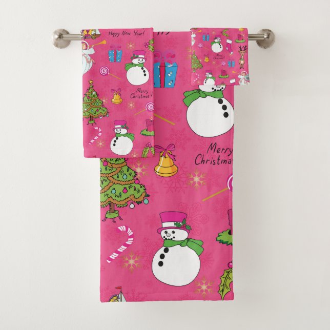 Conjunto De Toalhas Anjo de Natal, veado e boneco de neve (Insitu)