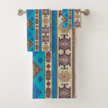 Antigo Vintage Azul Água Ouro Pálido Kilim Turco