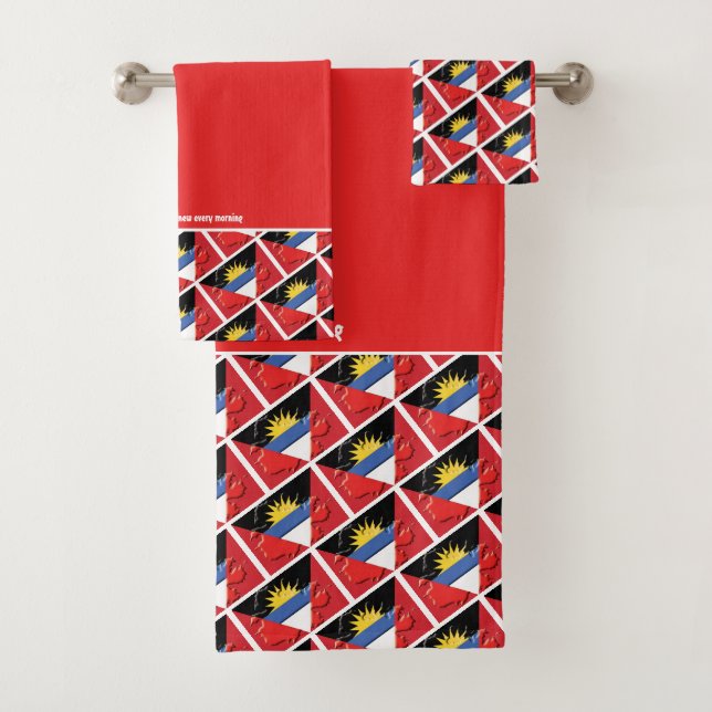 Conjunto De Toalhas ANTIGUA Vermelha Personalizada (Insitu)