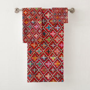 Conjunto De Toalhas Antiguidade Vintage Colorful Oriental Dhurrie Rug