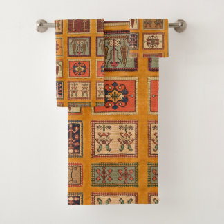 Conjunto De Toalhas Antiguidade Vintage Orange Terracotta Kilim Turco