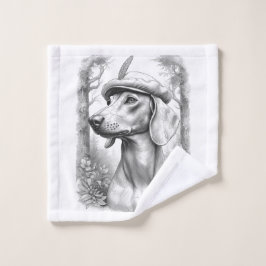 Conjunto De Toalhas Antique Marble Dachshund Statue Hand Towel