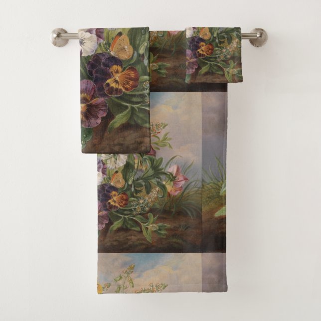 Conjunto De Toalhas Anton Mollis Vintage Pansy (Insitu)