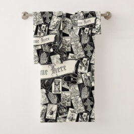 Conjunto De Toalhas Apotário de Bruxaria Vitoriana de Tarot Gótico