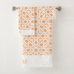 Conjunto De Toalhas Apricot Marroquino Trellis Weave Bath Towel Set