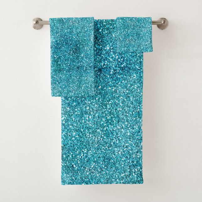 Conjunto De Toalhas Aqua Glitz Glitter Sparkle        (Insitu)