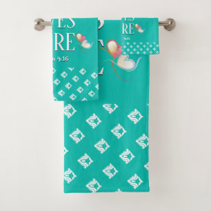 Conjunto De Toalhas Aqua   VIVAS AMIGAS AQUI   Na moda personalizável