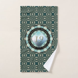 Conjunto De Toalhas Aquamarine do 19.º Aniversário de Casamento 