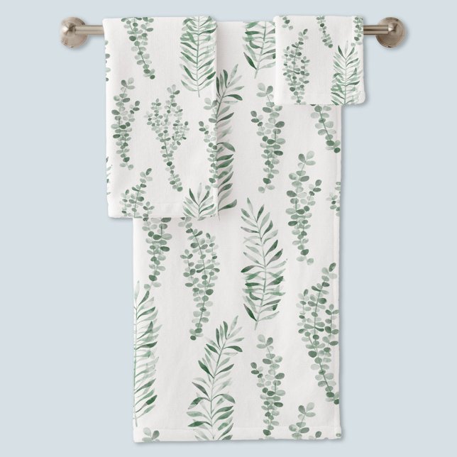 Conjunto De Toalhas Aquarela Botânica Folhagens (Criador carregado)