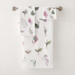 Conjunto De Toalhas Aquarela Botânica Vibrante