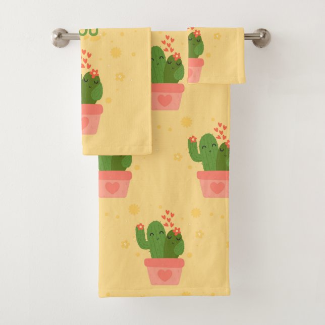 Conjunto De Toalhas aquarela Cactus (Insitu)
