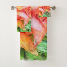 Aquarela de lírios com cor de coral de Helen