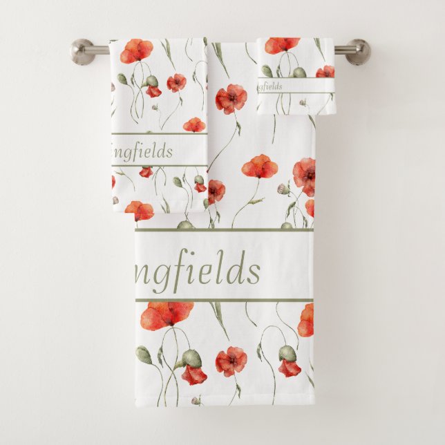 Conjunto De Toalhas Aquarela Delicar Poppies Selvagens (Insitu)