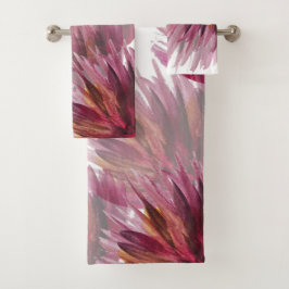 Conjunto De Toalhas Aquarela Floral Abstrata Pintada à Mão