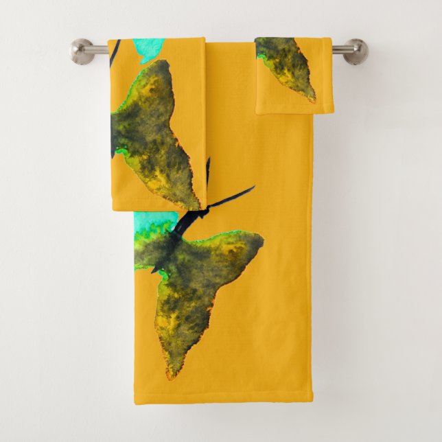 Conjunto De Toalhas Aquário-aquário-borboleta bonito (Insitu)