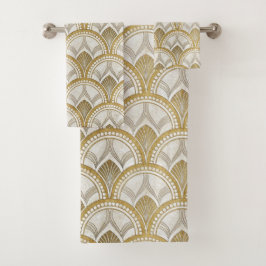 Conjunto De Toalhas Arco Dourado Art Déco