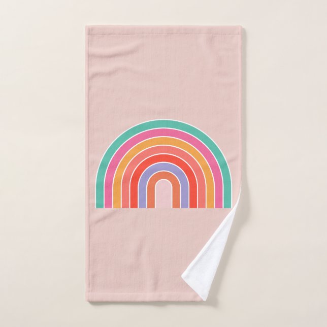 Conjunto De Toalhas Arco-Íris Colorido abstrato (Toalha de mão)