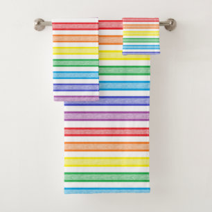 Conjunto De Toalhas Arco-íris esboçado das listras