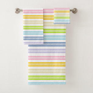 Conjunto De Toalhas Arco-íris esboçado do Pastel das listras