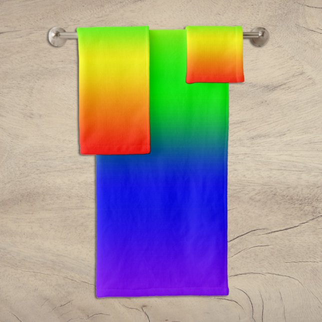 Conjunto De Toalhas Arco-íris Ombre (Criador carregado)