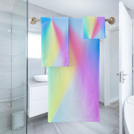 Conjunto De Toalhas Arco-íris pastel iridescente moderno