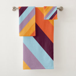 Conjunto De Toalhas Arco-Íris Retroativo Diagonal