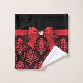 Conjunto De Toalhas Arco Vermelho Glam-Vermelho-Lace-Preto