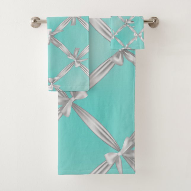 Conjunto De Toalhas Arcos Brancos Azul Turquesa de Ovo de Robin (Insitu)