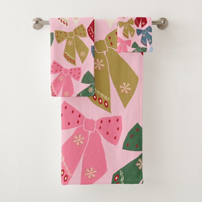 Conjunto De Toalhas Arcos de Natal Rosa (Insitu)