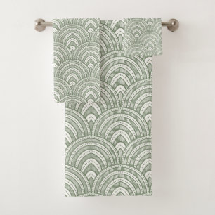 Conjunto De Toalhas Arcos Verdes Elegantes
