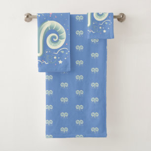 Conjunto De Toalhas ARIES, Design abstrato do Sinal Zodíaco,