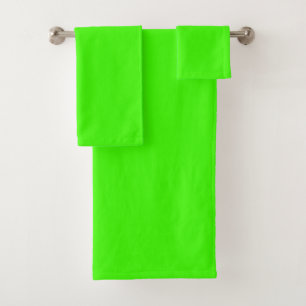 Conjunto De Toalhas Arlequim Cor Sólida Verde Neon