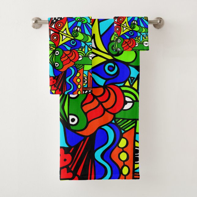 Conjunto De Toalhas Arranjo de rabiscar caótico caótico maluco Chaos C (Insitu)