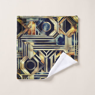 Conjunto De Toalhas Art-deco marble Black and gold Jazzy Geometric 