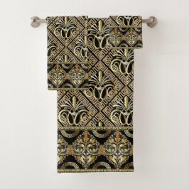 Conjunto De Toalhas Art Deco Ouro