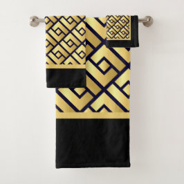 Conjunto De Toalhas Art Deco Ouro
