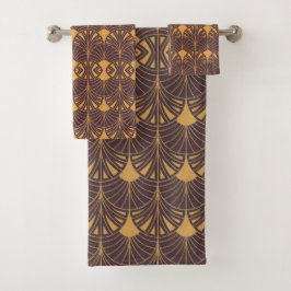 Conjunto De Toalhas Art Deco pattern with fan-shaped motifs 