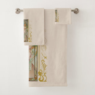 Conjunto De Toalhas Art Nouveau Alphonse Mucha - Despertar Manhã