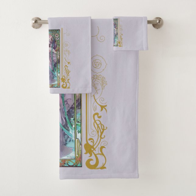 Conjunto De Toalhas Art Nouveau Alphonse Mucha Evening Contemplação (Insitu)