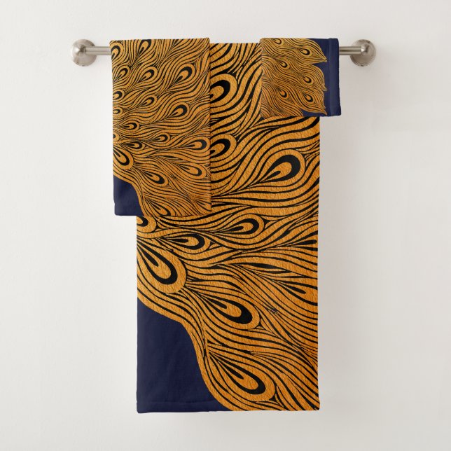 Conjunto De Toalhas Art Nouveau Peacock Will Bradley (Insitu)