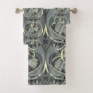 Conjunto De Toalhas Art Nouveau Tulips Sombras das Cinzas