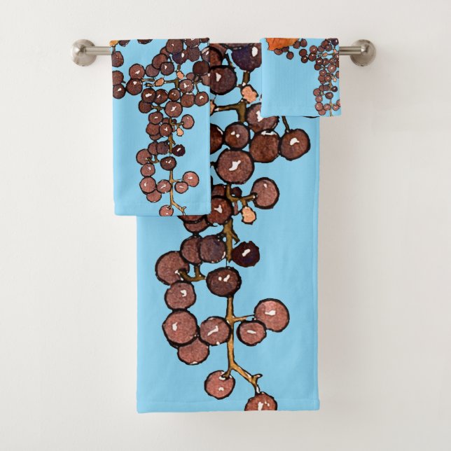 Conjunto De Toalhas Art Nouveau Uvas Congeladas (Insitu)