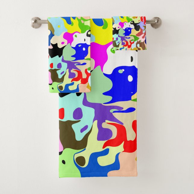 Conjunto De Toalhas Arte abstrata colorida Design (Insitu)