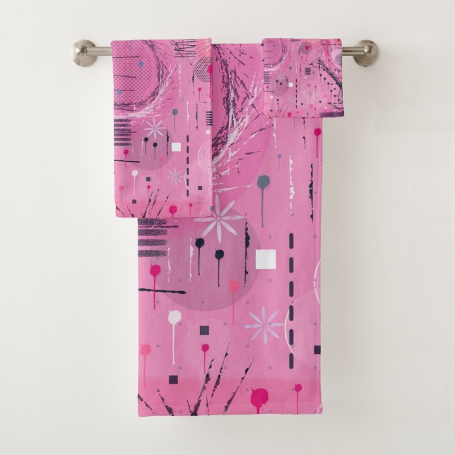 Conjunto De Toalhas Arte abstrata de sundae de morango (Insitu)