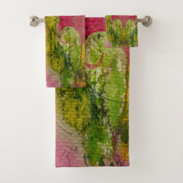 Conjunto De Toalhas Arte Abstrata Impressionista em Aquarela e Tinta 