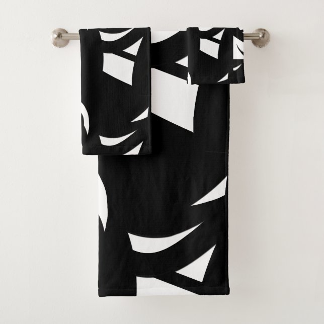 Conjunto De Toalhas Arte Contemporânea Preto e Branco (Insitu)