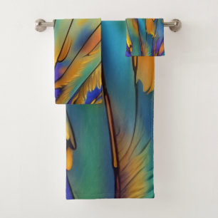 Conjunto De Toalhas Arte de Abstrato IA com pena de vidro contida