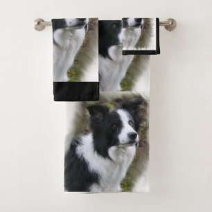 Conjunto De Toalhas Arte de border collie