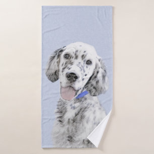 Conjunto De Toalhas Arte de Cão de Pintura de Belton, Setter Azul