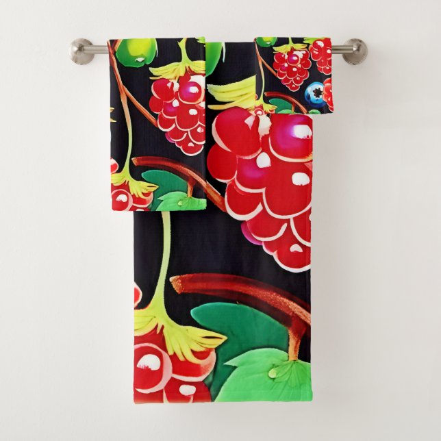 Conjunto De Toalhas Arte de Delícia de Frutas Vermelhas (Insitu)